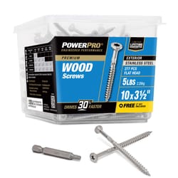 HILLMAN Power Pro No. 10 Ga. X 3-1/2 in. L Stainless Steel Star Flat Head Exterior Deck Screws 5 lb