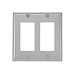 Leviton Brushed Silver 2 gang Stainless Steel Decorator Wall Plate 1 pk