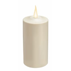 Xodus Innovations White Plastic 6 in. H Pillar Candle