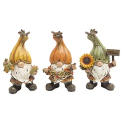 Gerson 9 in. Harvest Gnomes Fall Decor