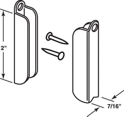 Prime-Line Painted White Aluminum 7/16 in. W X 2 in. L Screen Top Hanger 2 pk