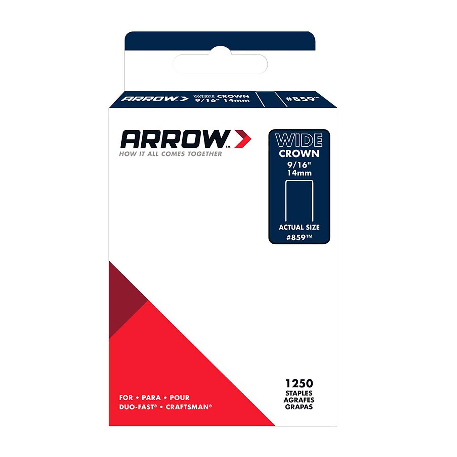 5000 PACK Arrow Fastener 856 Duo-Fast Wide Crown 5000 Series 3/8" Staples HR 