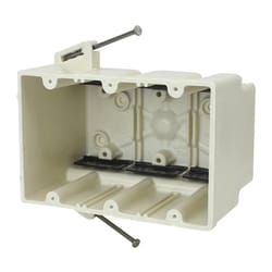 Allied Moulded New Work 56.5 cu in Rectangle Fiberglass 3 gang Electrical Box Off White