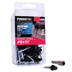 HILLMAN Power Pro No. 10 Ga. X 1.5 in. L Hex Drive Washer Head Coarse Roofing Screws