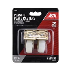 Ace 1-1/4 in. D Swivel Plastic Caster 40 lb 1 pk