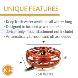 K&H Pet Prodcuts 250 W Sinking Tank De-Icer