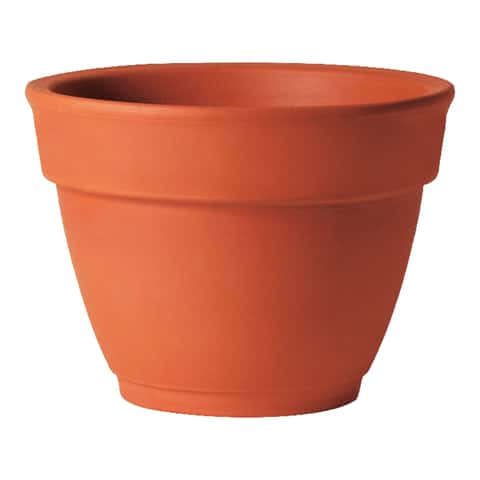 Deroma 4 in. H X 4 in. D Clay Traditional Planter Terracotta