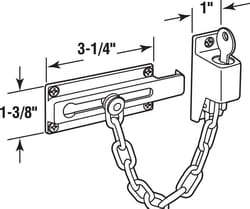 Prime-Line 3.25 in. L White Steel Chain Door Guard