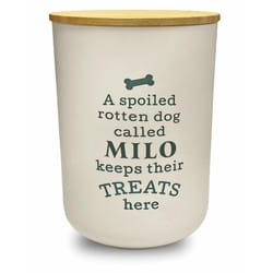 Dog Accessories White Milo Melamine Treat Canister For Dogs