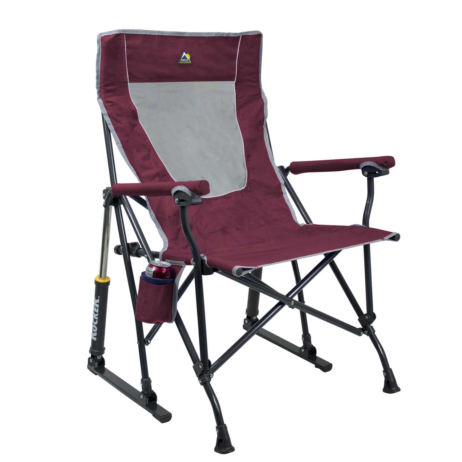 Gci Outdoor Maroon Roadtrip Rocker Folding Chair Ace Hardware