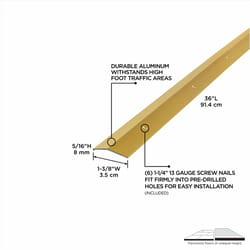 M-D Building Products 0.3 in. H X 1.375 in. W X 36 in. L Satin Brass Aluminum Carpet Trim