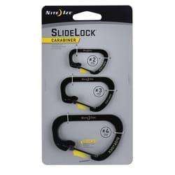 Nite Ize SlideLock 3.9 in. D Stainless Steel Black Carabiner Key Chain