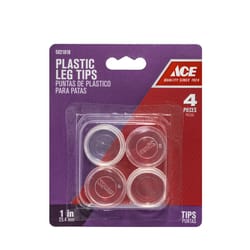Ace Plastic Leg Tip Clear Round 2.38 in. W X 1.75 in. L 4 pk