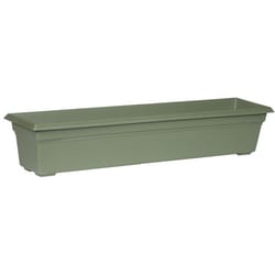 Novelty 6.4 in. H X 29.5 in. W X 8 in. D Plastic Countryside Flowerbox Flower Box Sage