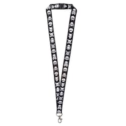 Lucky Line 3/4 in. D Nylon Black/White Lanyard