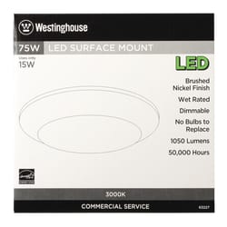 Westinghouse Brushed Nickel Metallic 5.5 in. W Steel LED Recessed Light Fixture 15 W