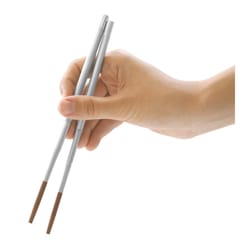 Kikkerland Brown/Silver Stainless Steel/Wood Chopsticks