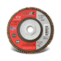 CGW 4-1/2 in. D X 5/8-11 in. Ceramic Flap Disc 60 Grit 1 pc