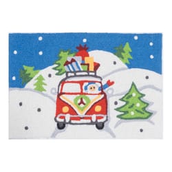 Jellybean 20 in. W X 30 in. L Multicolored Santa's Peace Van Polyester Accent Rug