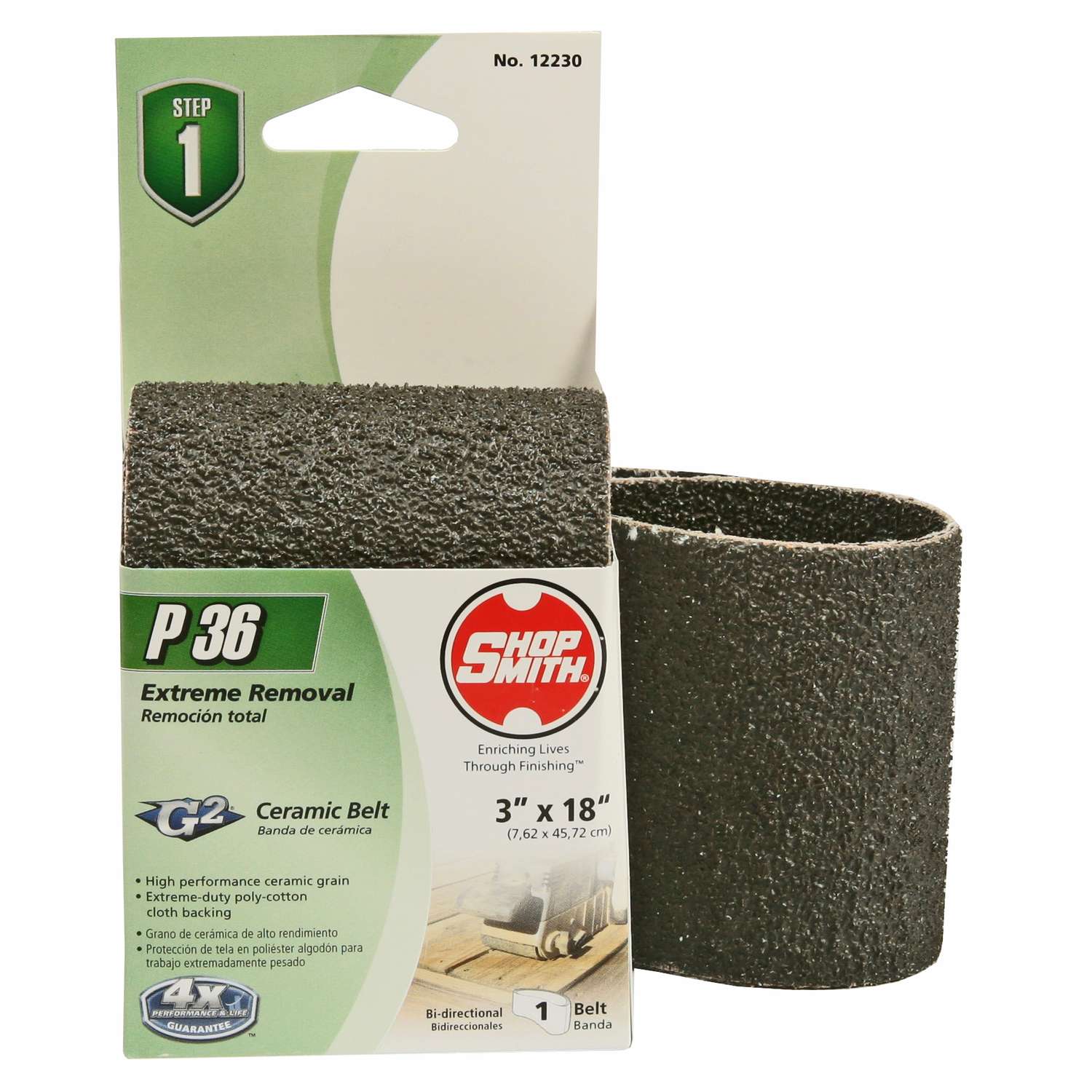 Shopsmith 18 in. L x 3 in. W Ceramic Sanding Belt 36 Grit Coarse 1 pc