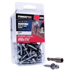 HILLMAN Power Pro No. 10 Ga. X 1.5 in. L Hex Drive Washer Head Coarse Roofing Screws