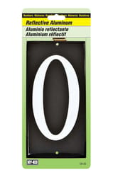 Hy-Ko 3-1/2 in. Reflective White Aluminum Nail-On Number 0 1 pc