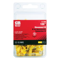 Gardner Bender 12-10 Ga. Insulated Wire Male Disconnect Yellow 100 pk