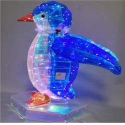 Kurt S. Adler LED Cool White Magical Iridescence Penguin 30 in. Porch Decor