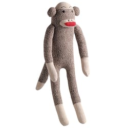 Multipet Sock Pals Black Monkey Plush Dog Toy Medium 1 pk
