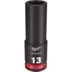 Milwaukee Shockwave 13 mm X 3/8 in. drive Metric 6 Point Deep Impact Socket 1 pc