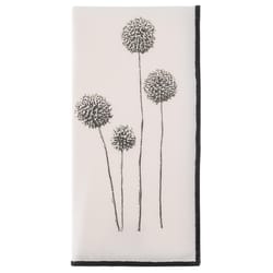 Karma Dove Gray Dandelion Cotton Napkin Set 18 in. L X 18 in. W