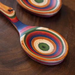 Totally Bamboo Baltique Marrakesh Multicolored Bamboo Notched Mixing Spoon