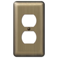 Amerelle Devon Brushed Brass 1 gang Stamped Steel Duplex Wall Plate 1 pk