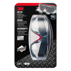3M Scotchgard Anti-Fog Modern/Sleek Safety Goggles Clear Lens Gray/Red Frame 1 pc