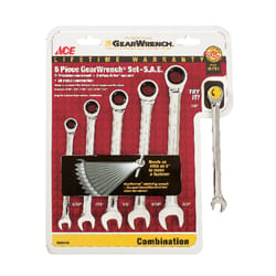 Ace SAE Gearwrench Set 8.2 in. L 6 pc