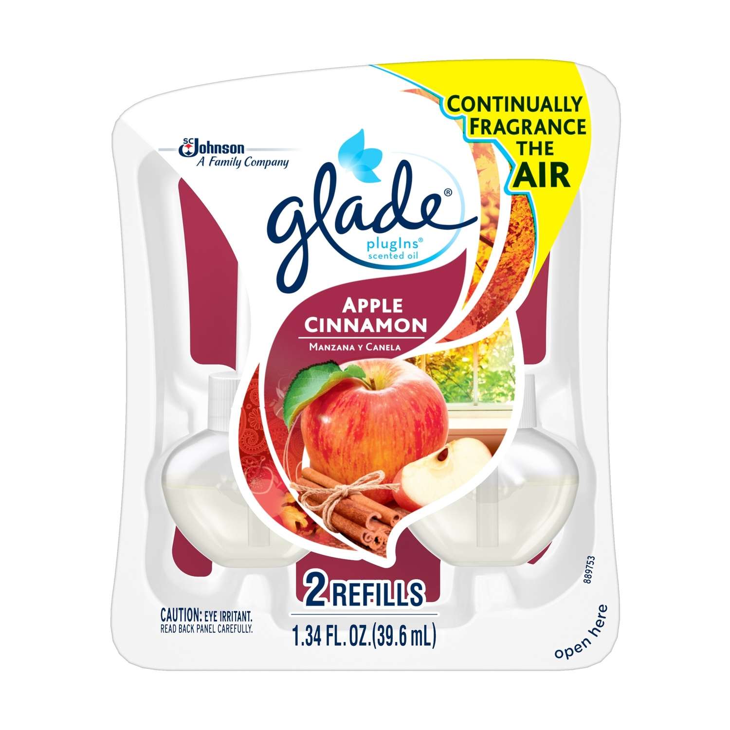 Glade PlugIns Apple Cinnamon Scent Air Freshener Refill 1.34 oz