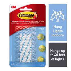 3M Command Small Plastic Light Clips 0.75 in. L 20 pk