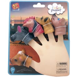 Playmaker Toys Farm Animals Finger Puppets Assorted 5 pc