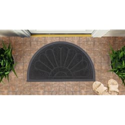 Superio Brand 18 in. W X 30 in. L Black Sunburst Coir/Rubber Door Mat