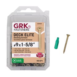 GRK Deck Elite No. 9 in. X 1-5/8 in. L Gold Star Bugle Head Deck Screws 1 pk