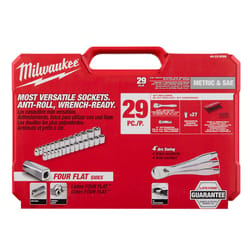 Milwaukee 3/8 in. drive Metric and SAE 29 Piece Mechanics Ratchet and Socket Set 90 teeth