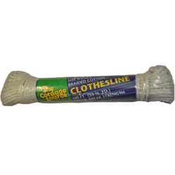 The Cordage Source 3/16 in. D X 100 ft. L White Braided Cotton Clothesline Rope