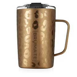 BruMate Toddy 16 oz Gold Leopard BPA Free Vacuum Insulated Mug