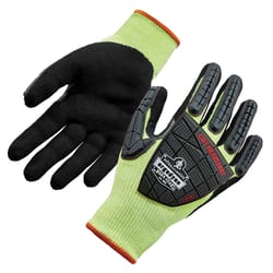 Ergodyne ProFlex Unisex Indoor/Outdoor Cut and Impact Resistant Gloves Black/Lime S 1 pair