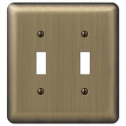 Amerelle Devon Brushed Brass 2 gang Stamped Steel Toggle Wall Plate 1 pk