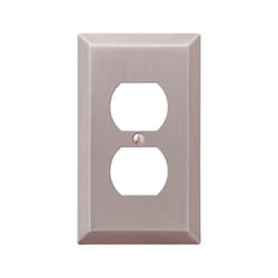 Amerelle Century Brushed Nickel 1 gang Stamped Steel Duplex Wall Plate 1 pk