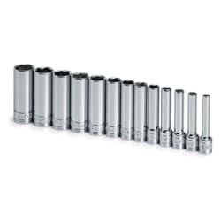 SK Professional Tools 1/4 in. drive Metric 6 Point Socket Set 13 pc