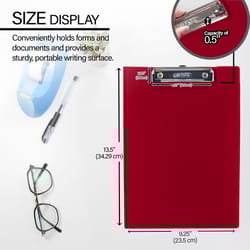 Bazic Products Letter Size Plastic Side Opening Storage Clipboard