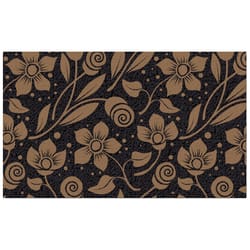 Americo Home Front Runner 18 in. W X 30 in. L Multi-Color Flower and Swirls Black Vinyl Door Mat