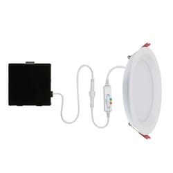 Globe Electric Ultra Slim Energy Star Frost White 6 in. W Metal LED Recessed Lighting Kit 12 W